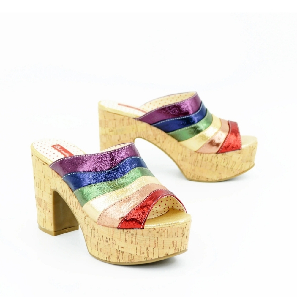 BAIT Shimmery Rainbow Platform Heels